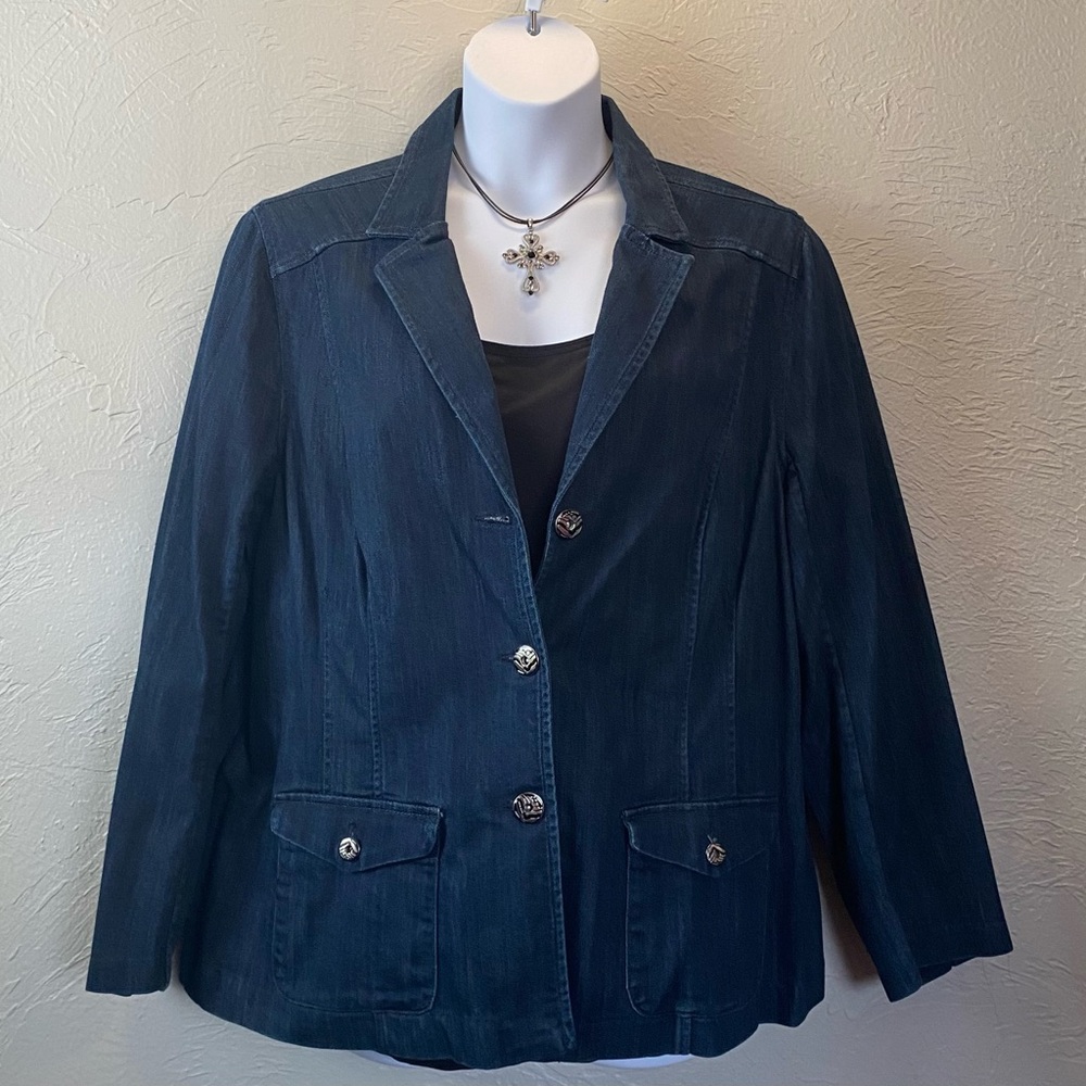 🦓Dana Buchman Tailored Denim Blazer/Jacket